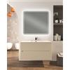 Generico Mobile bagno sospeso 100 cm frontali plissé e lavabo in ceramica (Cotone)
