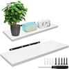 MIUUIPI Set di 2 mensole sospese, 40 cm, da parete, da parete, in legno, da appendere alla parete, per libreria, da parete, per sale da parete, per soggiorno, cucina, ufficio, bianco