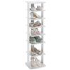 HOMASIS Scarpiera a 8 Ripiani, Scaffale Portascarpe in Legno, Organizzatore per Scarpe, Scaffale Multifunzionale, Scarpiera Salvaspazio, per Ingresso, Salotto, 28,5 x 25,5 x 110 cm (Grigio)