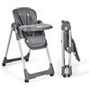 MS BabyWorld - Seggiolone Pappa Evolutivo Tasty | 7 Posizioni di Altezza e 3 di Reclinazione | Vassoio Estraibile e Poggiapiedi Regolabile | Portatile, Pieghevole, Fino a 3 anni (Gridio Scuro)