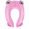Pejoye Viaggia Vasino per Bambini, Riduttore Water Bambini, Pieghevole Vasino da Viaggio Portatile Riduttore WC per Bambini con 1 Borsa per il Trasporto, Rana Rosa