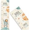 GRAVURZEILE Metro per bambini in legno - astronauta - Personalizzato con nome per cameretta dei bambini - Scala misura 80 - 140 cm - Dimensioni 20 x 70 x 2 cm - Regalo per nascita per ragazze e