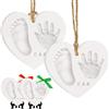 KeaBabies Set di impronte di mani e piedi del bambino - Kit di impronte per neonati maschi e femmine, Set di ornamenti personalizzati con impronta del piede del bambino (Duo Heart)