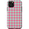 Preposh Custodia per iPhone 11 Pro Rosa Menta Verde Gingham Preppy Estetica Girly Trendy