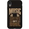 Music Soothes My Soul Custodia per iPhone XR Music Soothes My Soul Cuffie Audio Lover macchie animali