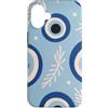Greek Symbols Evil Eye Pattern Gifts Custodia per iPhone 16 Plus Motivo malocchio greco blu