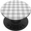 Preposh Grigio chiaro Bianco Gingham Preppy Estetica Girly Trendy PopSockets PopGrip Adesivo