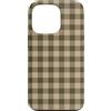 Preposh Custodia per iPhone 13 Pro Verde Oliva Beige Gingham Preppy Estetica Girly Trendy
