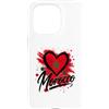 Morocco Travel Heart Co Custodia per iPhone 15 Pro Bandiera a forma di cuore con scritta I Love Morocco, souvenir turistico