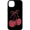 Cherry Aesthetic Summer Fruit Lover Red Custodia per iPhone 14 Plus Vintage Cherry Bow Rosso Estetica Ciliegie Estate Amante della Frutta