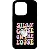Funny Silly Goose Custodia per iPhone 15 Pro Oca stupida sul sciolto