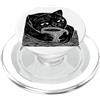 La Bottega del Gatto Xilografo Gatto Caffè Xilografia Arte Vintage PopSockets PopGrip per MagSafe