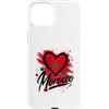 Morocco Travel Heart Co Custodia per iPhone 15 Plus Bandiera a forma di cuore con scritta I Love Morocco, souvenir turistico