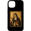 Icona di Santa Caterina da Bologna Custodia per iPhone 13 Elegante Icona Cattolica di Santa Caterina da Bologna
