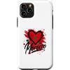 Morocco Travel Heart Co Custodia per iPhone 11 Pro Bandiera a forma di cuore con scritta I Love Morocco, souvenir turistico