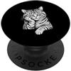 Whiskered Wonders Gatto annoiato che riposa zampa felina Line Art PopSockets PopGrip Adesivo