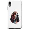 Basset Hound Puppy Lover PS Custodia per iPhone XR Basset Hound Colorato Splatter Art Acquerello dipinto