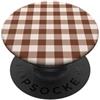 Preposh Marrone Crema Gingham Preppy Estetica Girly Moda Trendy PopSockets PopGrip Adesivo