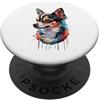 Chihuahua Puppy Lover PS Chihuahua Colorful Splatter Art acquerello dipinto PopSockets PopGrip Adesivo