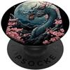 Asian Culture Japan Style Dragon Drago Blu Cherry Blossom Giappone Estetico Drago Giapponese PopSockets PopGrip Adesivo