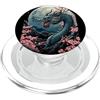 Asian Culture Japan Style Dragon Drago Blu Cherry Blossom Giappone Estetico Drago Giapponese PopSockets PopGrip per MagSafe