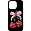 Cherry Aesthetic Summer Fruit Lover Red Custodia per iPhone 15 Pro Max Rosa Fiocco Ciliegia Acquarello Rosso Estetica Ciliegie Estate
