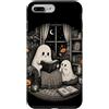 Librarian Ghost Book Lover Custodia per iPhone 7 Plus/8 Plus Ghost Reading Book Spooky Library Gothic California Poppy
