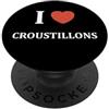 Nourriture France Cadeau Croustillons dr Nourriture Croustillons Humour I love Croustillons PopSockets PopGrip Adesivo