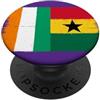 Ptera: I Love Ghana I Love Ivory Coast A Costa d'Avorio Ghana Bandiere per Tifosi Ghanesi Ivoriani PopSockets PopGrip Adesivo