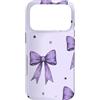 Coquette Aesthetic Gifts Custodia per iPhone 17 Pro Fiocco viola Ditsy Lavanda Coquette Ribbon