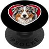 Australian Shepherd Aussie Dog Lover Cuore di pastore australiano PopSockets PopGrip Adesivo