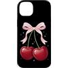 Cherry Aesthetic Summer Fruit Lover Red Custodia per iPhone 14 Plus Cherry Bow Estetica Ciliegie Rosse Trendy Estate Amante Della Frutta