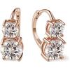 FEIKFEIZ Orecchini in Moissanite per donna, diamanti doppi 1CT + 2CT in Moissanite, coltivati in laboratorio, placcati in oro rosa 18K, orecchini a perno alla moda, regalo di gioielli.
