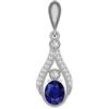 LMDPRAJAPATIS Ciondolo in argento con zaffiro blu naturale di forma ovale 10 x 8 per le donne | Gioielli antichi e alla moda per le donne