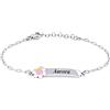 amorili Bracciale Bambina Personalizzato con Nome - Fiorellino in Acciaio Inox Anallergico - Regalo Bimba - Idea Compleanno, Nascita, Battesimo - Made in Italy by bcc3108
