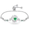 FANCIME Bracciale Albero della Vita con Pietra di Nascita per Donna, in Argento Sterling 925, Ciondolo Albero della Vita, Gioielli, Regali per Donne, Donne, Ragazze, 23 cm, Smeraldo