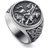 WESTMIAJW Anello da uomo con San Cristoforo George Benedetto in acciaio inox, gioielli religiosi da uomo, taglia S, T1/2, V1/2, Y, Z+1