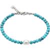 Vincent Paul BRACCIALE DONNA RAGAZZA PIETRE DURE NATURALI TURCHESE E PERLA ACQUA DOLCE NATURALE