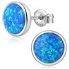 Jiamiaoi Orecchini Uomo Donna Orecchini Opale Brillanti 925 Argento Sterlina, 18K Oro Bianco Placcata
