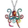 LONYOO Smalto Carino Octopus Collana Catena In Lega di Zinco Pendente Gioielli Octopus Regali per le Donna Ragazze (Multicolor)