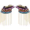 SUPERFINDINGS 2 Pz Spallina Perline di Cristallo Catena Oro Chiaro Nappa di Ferro Staccabile Spalline Retro Strass Spalla Distintivi con Spilla Abito Medaglia Accessori per Uomo Donna