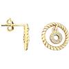SOFIA MILANI - Orecchini da Donna in Argento 925 - Placcati in Oro e con Pietra Zircone - Orecchini a Perno a Cerchio - 21016