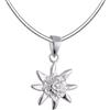 Vinani AEDD-S - Ciondolo a Forma di Stella Alpina Piccola con Catena a Serpente in Argento Sterling 925, Argento Sterling