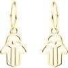 SOFIA MILANI - Orecchini da Donna in Argento 925 - Placcati in Oro - Orecchino Pendente a Mano di Fatima - E1242