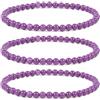 mkslksbhnxl Braccialetto elastico unisex con perline rotonde da 4 mm, 3 pezzi, 16,5 cm