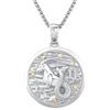 REDSUN Collana con Costellazione, Collana con Segno Zodiacale in Argento Sterling 925, Ciondolo con 12 Costellazioni, Collana Ossidata, Gioielli per Donne e Ragazze, 22 x 22 mm