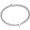 TINGN Braccialetti da uomo in acciaio inossidabile 316L, braccialetto da uomo cubano ro Box Tank Chain Cross Bracciale regalo per uomini, padre, fidanzato, fratello, 8.3 inch(21 cm), Acciaio