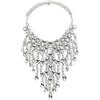 XIGAWAY Collana a strati con frange e strass, cascata esagerata, girocollo da donna, 1, Strass, Nessuna pietra preziosa