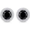 FEIKFEIZ Orecchini da uomo con moissanite nera, 1CT Moissanite, allevati in laboratorio, argento 925 placcato al rodio, unisex, ideali come regalo.