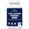 Bandini® Collagene Marino 240 Compresse, Idrolizzato con Acido Ialuronico | Collagen con Magnesio, Coenzima Q10, Vitamina C, Biotina, Zinco e Vitamina A, Integratore Pelle, Capelli e Articolazioni